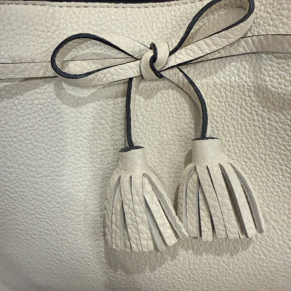 Kate Spade Cream Satchel with Tassels